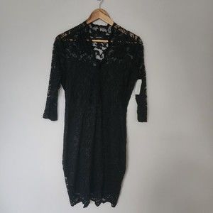 NWT Karen Kane Black Stretch Lace Dress Size Small Reg